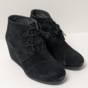 Toms Kala Wedge Booties, Black, Women's 10 M